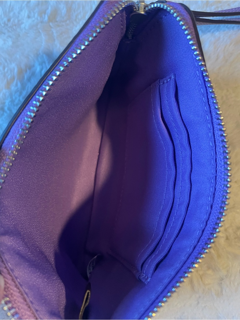 Coach Lavender Signature Canvas Wristlet - Picture 4 of 8